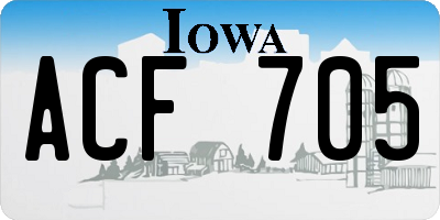 IA license plate ACF705