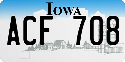IA license plate ACF708