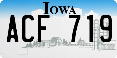 IA license plate ACF719