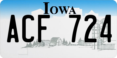 IA license plate ACF724