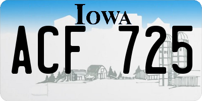 IA license plate ACF725