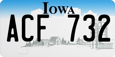IA license plate ACF732