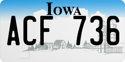 IA license plate ACF736
