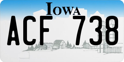 IA license plate ACF738