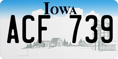 IA license plate ACF739