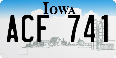 IA license plate ACF741