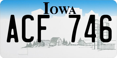 IA license plate ACF746