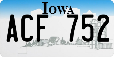 IA license plate ACF752
