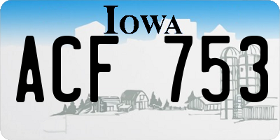 IA license plate ACF753