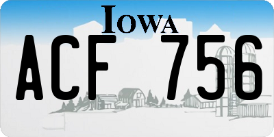 IA license plate ACF756