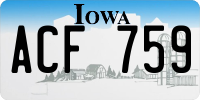 IA license plate ACF759