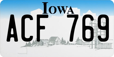 IA license plate ACF769