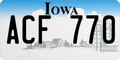 IA license plate ACF770
