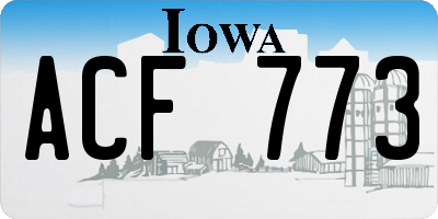 IA license plate ACF773