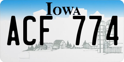 IA license plate ACF774