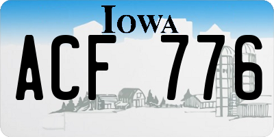 IA license plate ACF776