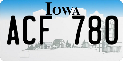 IA license plate ACF780