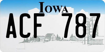 IA license plate ACF787