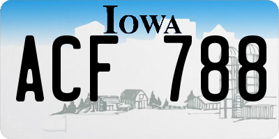 IA license plate ACF788