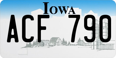 IA license plate ACF790