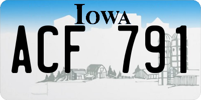 IA license plate ACF791