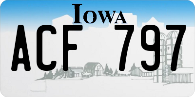 IA license plate ACF797