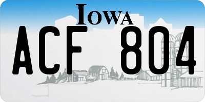 IA license plate ACF804
