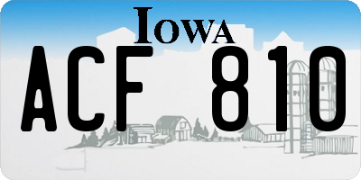 IA license plate ACF810