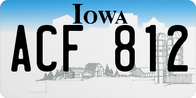 IA license plate ACF812