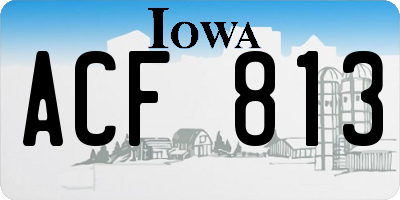 IA license plate ACF813