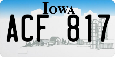 IA license plate ACF817