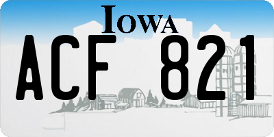 IA license plate ACF821