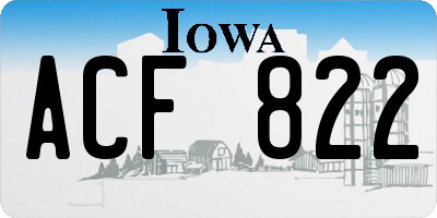 IA license plate ACF822