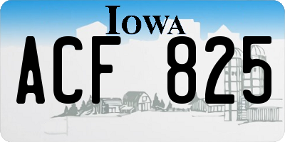IA license plate ACF825