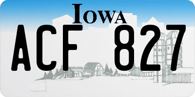 IA license plate ACF827