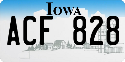 IA license plate ACF828