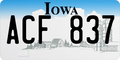 IA license plate ACF837