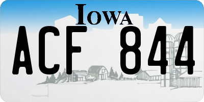 IA license plate ACF844