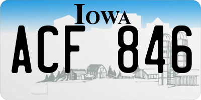 IA license plate ACF846