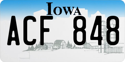 IA license plate ACF848