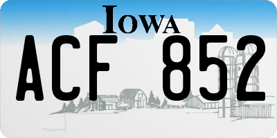 IA license plate ACF852