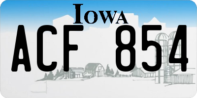 IA license plate ACF854
