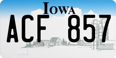 IA license plate ACF857