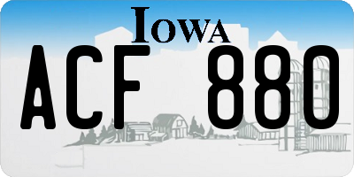 IA license plate ACF880