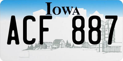 IA license plate ACF887