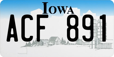 IA license plate ACF891