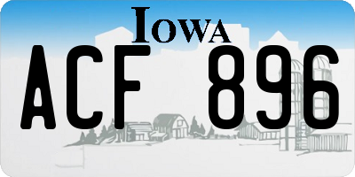 IA license plate ACF896