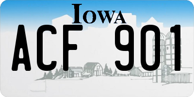 IA license plate ACF901