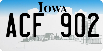 IA license plate ACF902