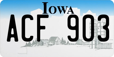IA license plate ACF903